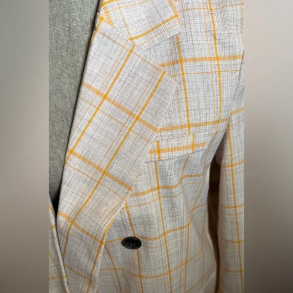 NWT ASOS DESIGN Dad Suit Blazer in Orange Check – UK 8 / US 4 - Picture 11 of 11